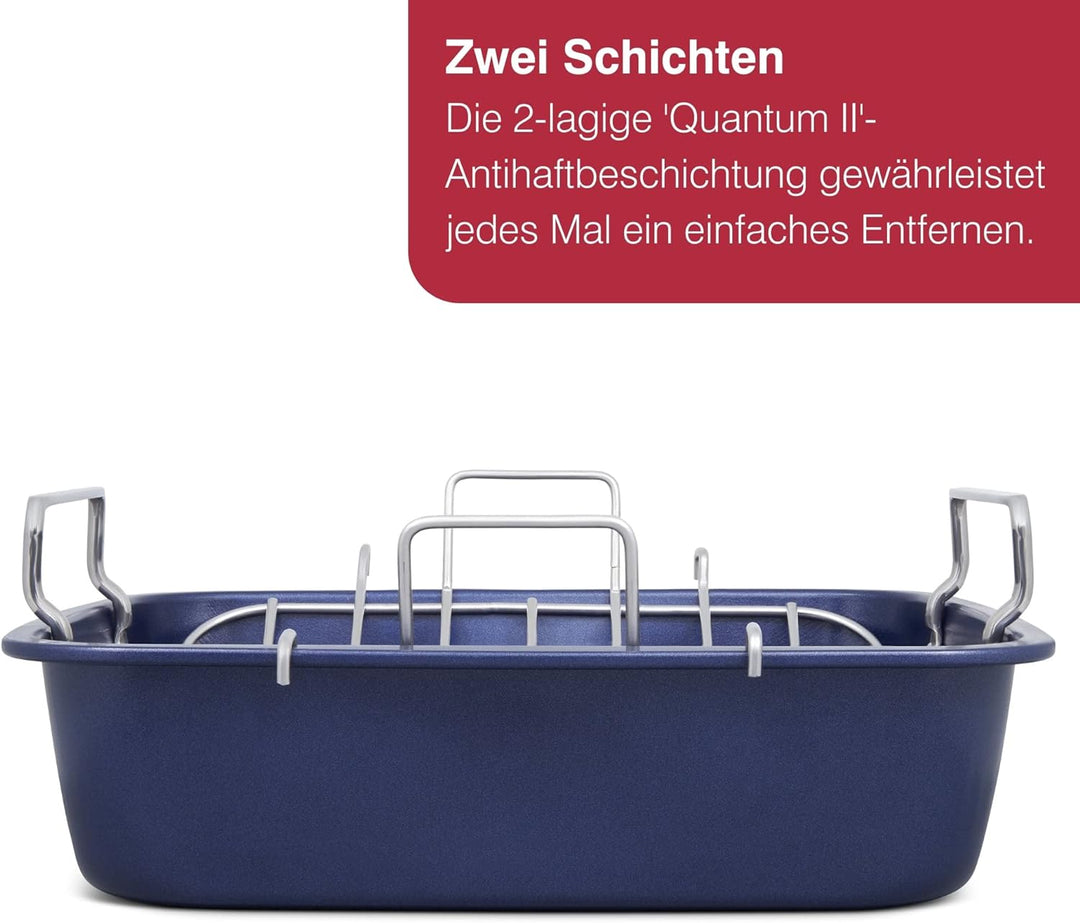 Zyliss E980206 Bratform für Braten, Antihaftbeschichtung, Carbonstahl, Dunkelblau, Backform/Backform