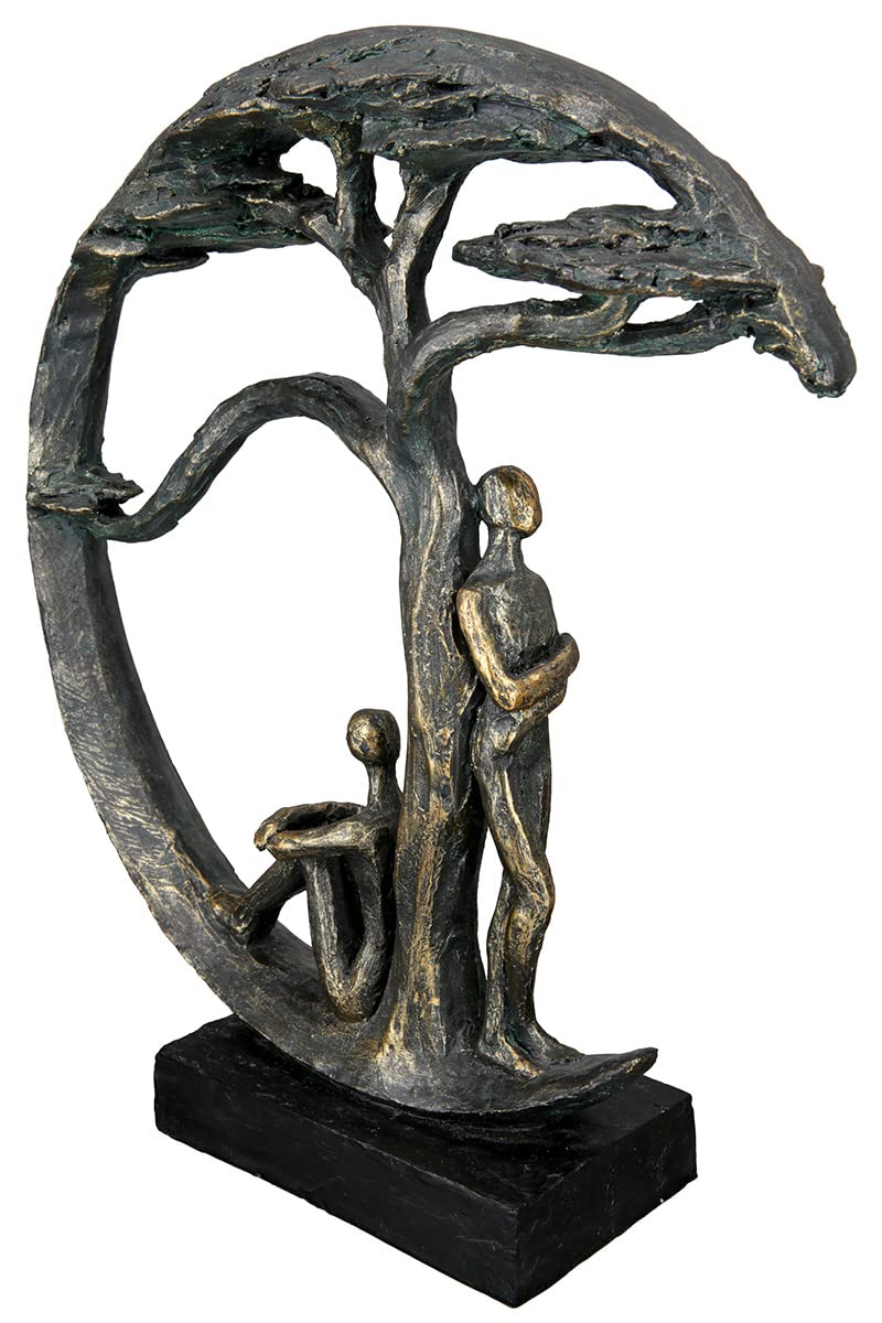 Casablanca Deko Figur Skulptur aus Kunstharz - Baum Schatten - mit Spruchanhänger - Farbe: Bronze -