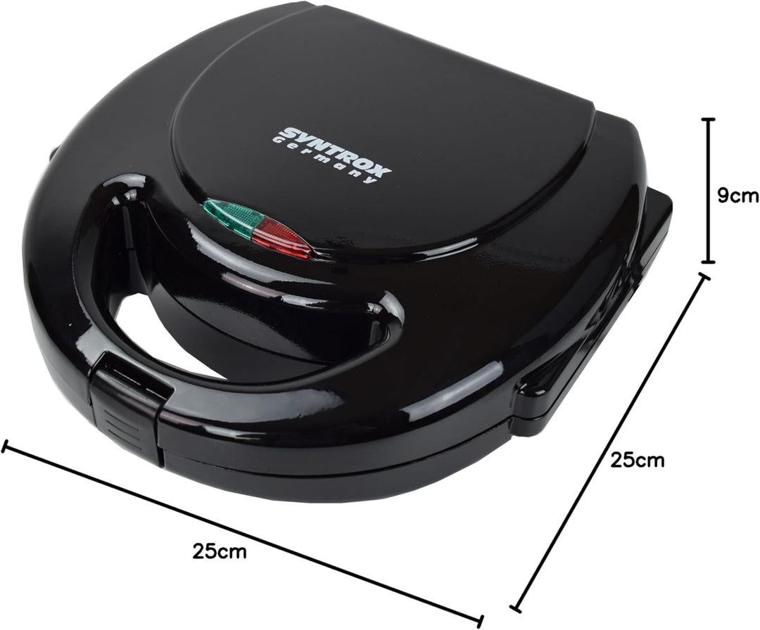 Syntrox Sandwichmaker Albal | Sandwich Toaster mit entnehmbaren Platten | Antihaftbeschichtet, Schwa