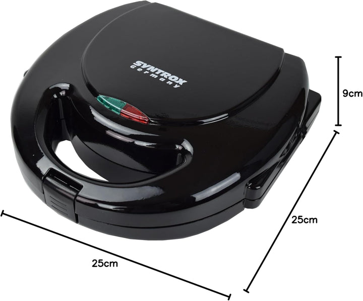 Syntrox Sandwichmaker Albal | Sandwich Toaster mit entnehmbaren Platten | Antihaftbeschichtet, Schwa