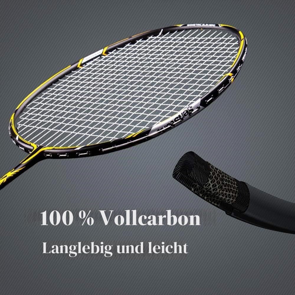 Senston S300 Graphit Badminton Set Carbon-Fiber Badmintonschläger Badminton Schläger mit Schlägertas