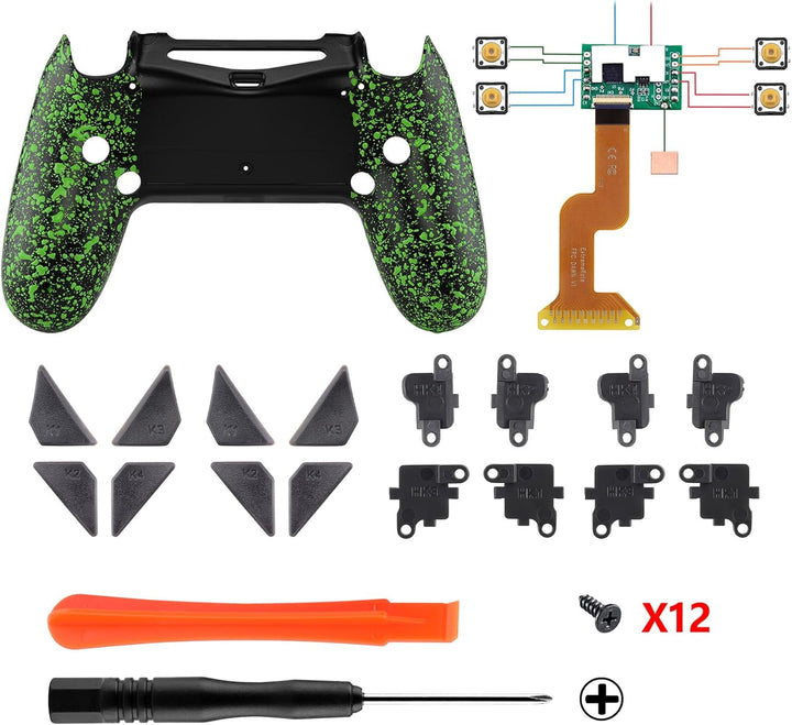 eXtremeRate Programmierbar Dawn Remap Kit für ps4 Controller, Rückseite Hülle Gehäuse Case&Upgrade-B