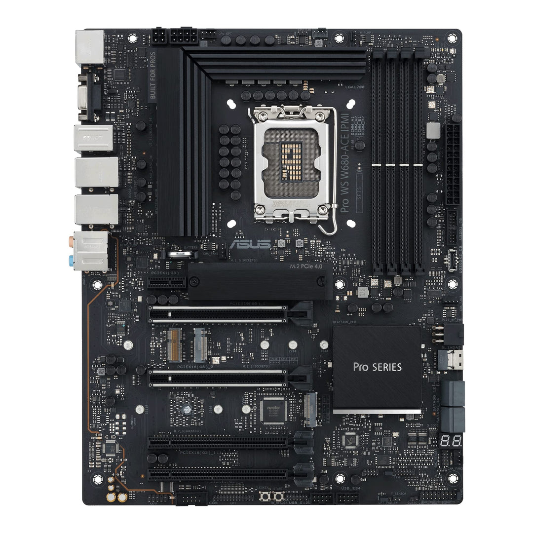 ASUS Pro WS W680-ACE IPMI Intel LGA1700 ATX Workstation Motherboard, 2xPCIe 5.0x16 Slot, DDR5, ECC-S