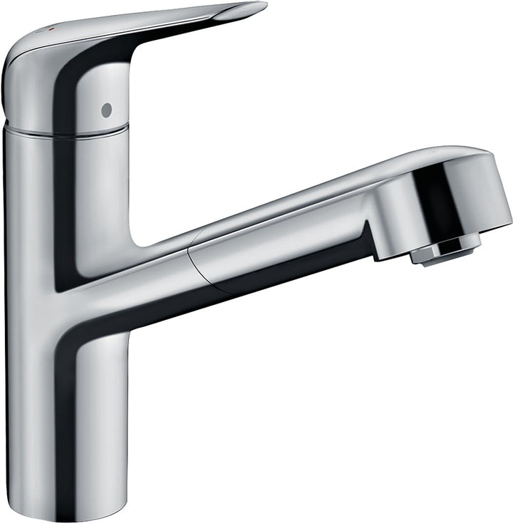 hansgrohe Küchenarmatur mit Schlauchbox (Wasserhahn Küche 120° schwenkbar, hoher und ausziehbarer Au