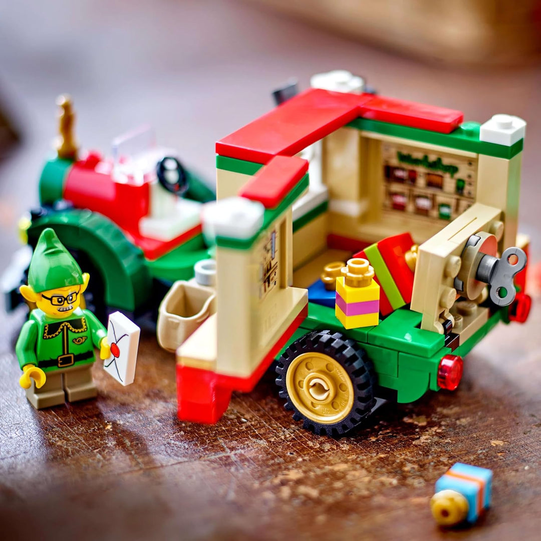 LEGO Lieferwagen des Weihnachtsmanns - Farbenfrohes Spielzeug Auto mit Weihnachtsbaum, Geschenken un