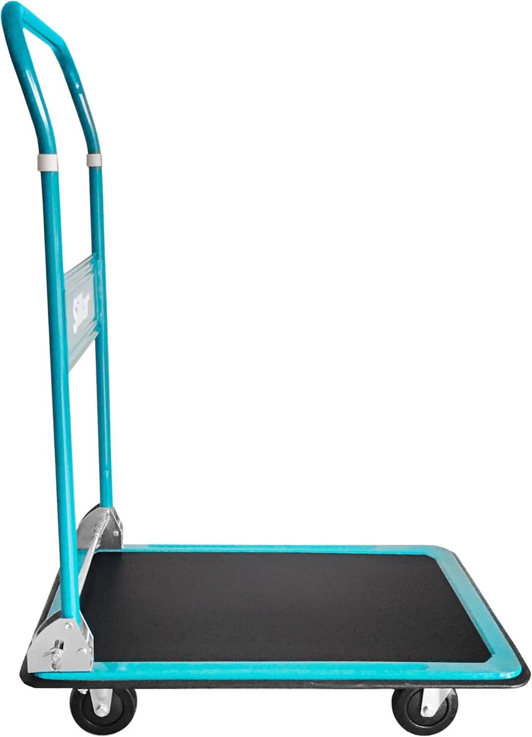 Sillar Plattformwagen, Klappbarer Transportwagen, Tragkraft bis 150 kg, Griff um 20 cm erhöht, PVC-B