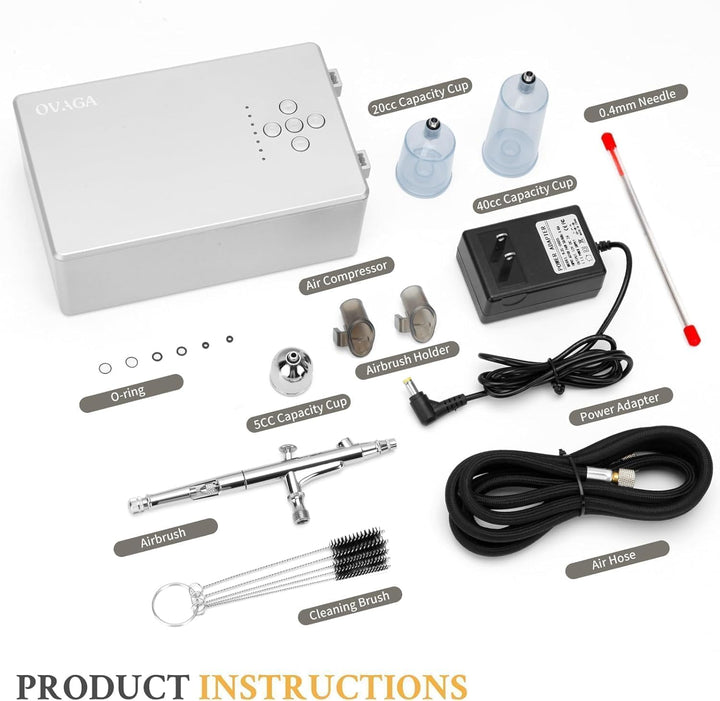 55 PSI Ultra-Leise Airbrush-Set, Dual-Action-Multifunktions-Airbrush-Set mit Kompressor zum Malen, t