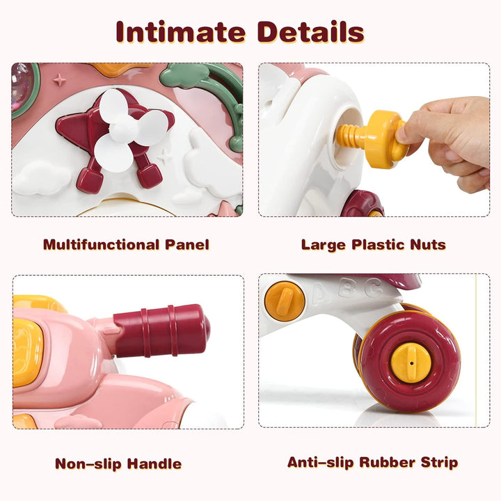 LIFEZEAL 3 in 1 Lauflernwagen, Baby Lauflernhilfe mit Spielbrett, Baby Walker mit Musik- & Spielfunk