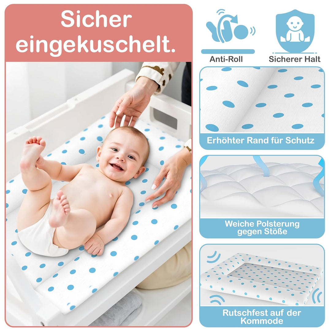 Baby'ness Wasserfest Wickelauflage - 75x85 cm - Hochwertig, Abwischbar, Leicht zu Reinigende - Erwei