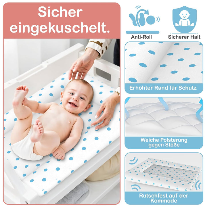 Baby'ness Wasserfest Wickelauflage - 75x85 cm - Hochwertig, Abwischbar, Leicht zu Reinigende - Erwei