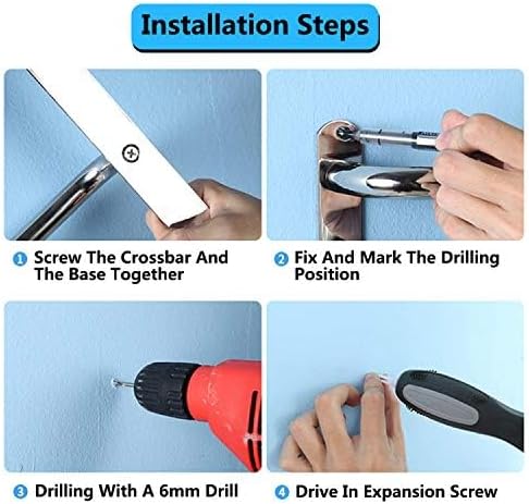 HONPHIER® Handtuchhalter Chrom Handtuchstangen Edelstahl mit Haken Handtuchstange Bad 60 cm, Handtuc