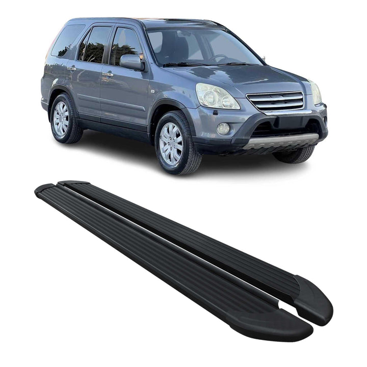 OMAC Seitenschweller Trittbretter Schweller kompatibel mit Honda CR-V 2002-2006 Alu Schwarz OPA / Sc