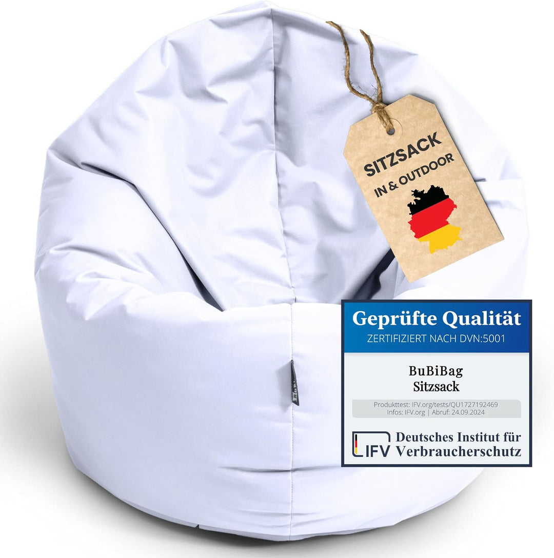 BuBiBag 2in1 Sitzsack L - XXL mit Füllung für Kinder & Erwachsene, Gaming Beanbag & Bodenkissen für