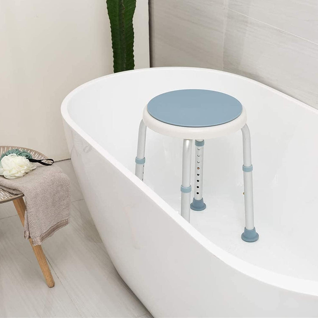 Duschhocker 360° Drehbarer Duschstuhl Duschsitz Höhenverstellbar Duschhilfe mit rutschfesten Gummifü