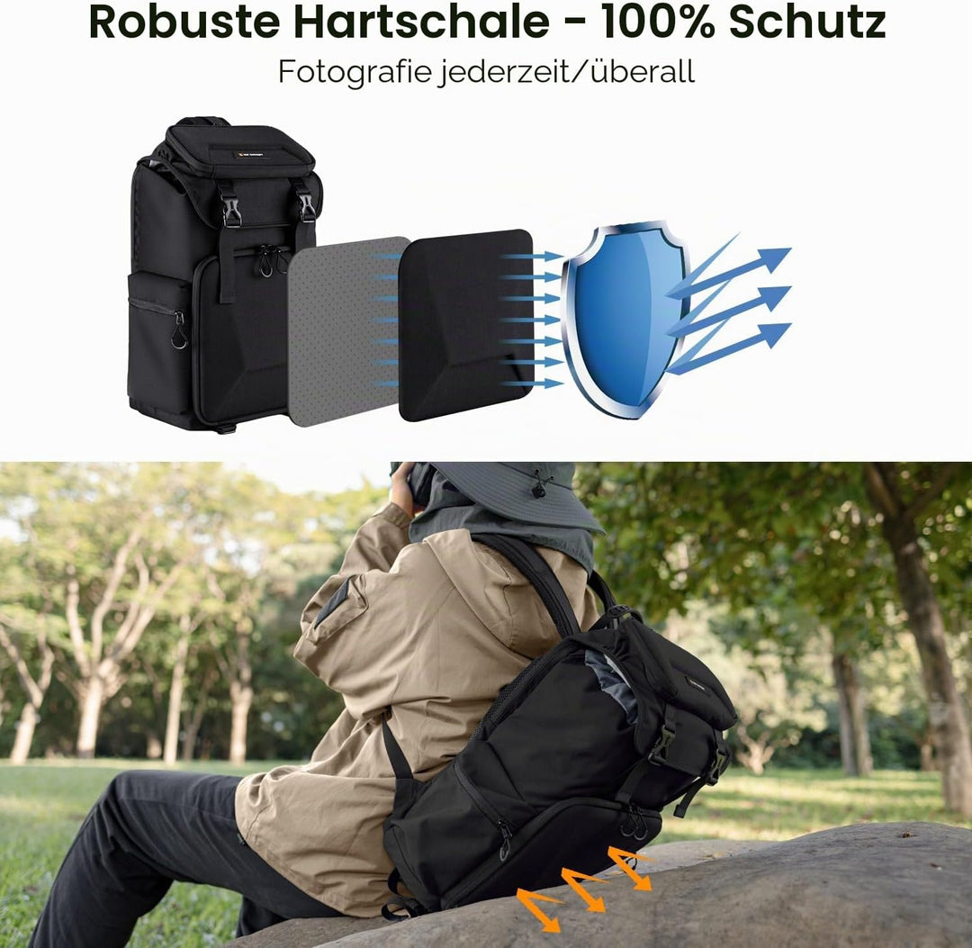 K&amp;F CONCEPT Kameratasche für Fotografen, Reisetasche für Stativ, Kameraobjektiv, Zubehör mit Laptopf