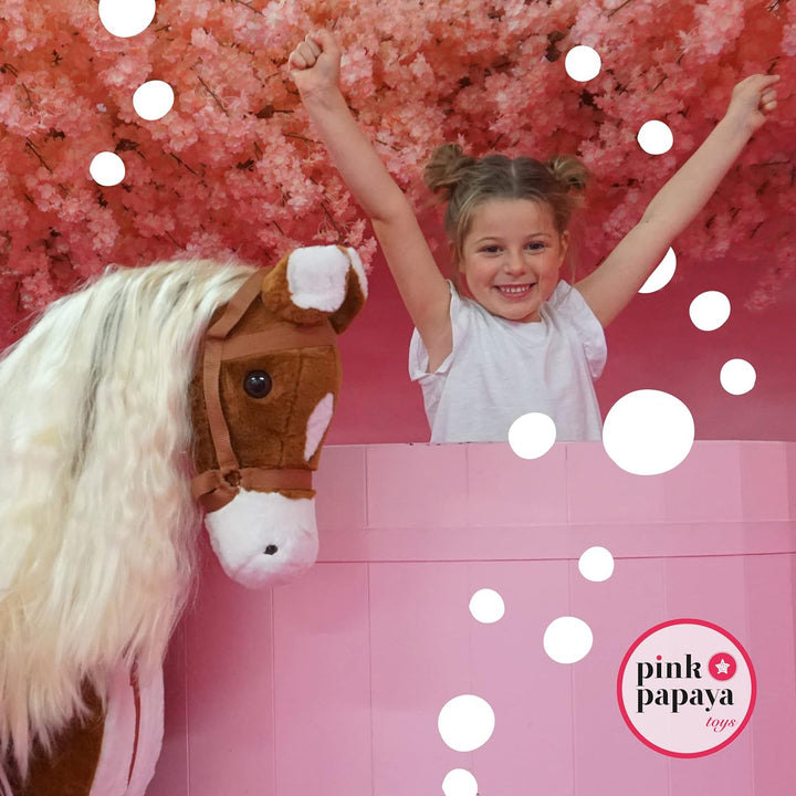 XXL Plüschpferd 105cm - Elsa, das riesige Reitpferd für Kinder, tolles Stehpferd zum Draufsitzen ink