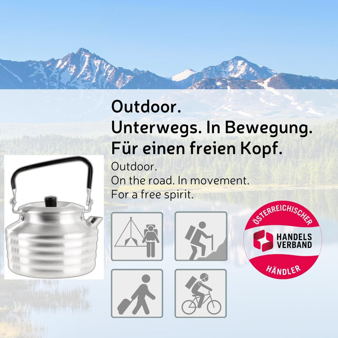 Black Crevice Camping-Kochset I Camping-Kochgeschirr aus Aluminium I Outdoor-Kochgeschirr-Set I 3 Ca