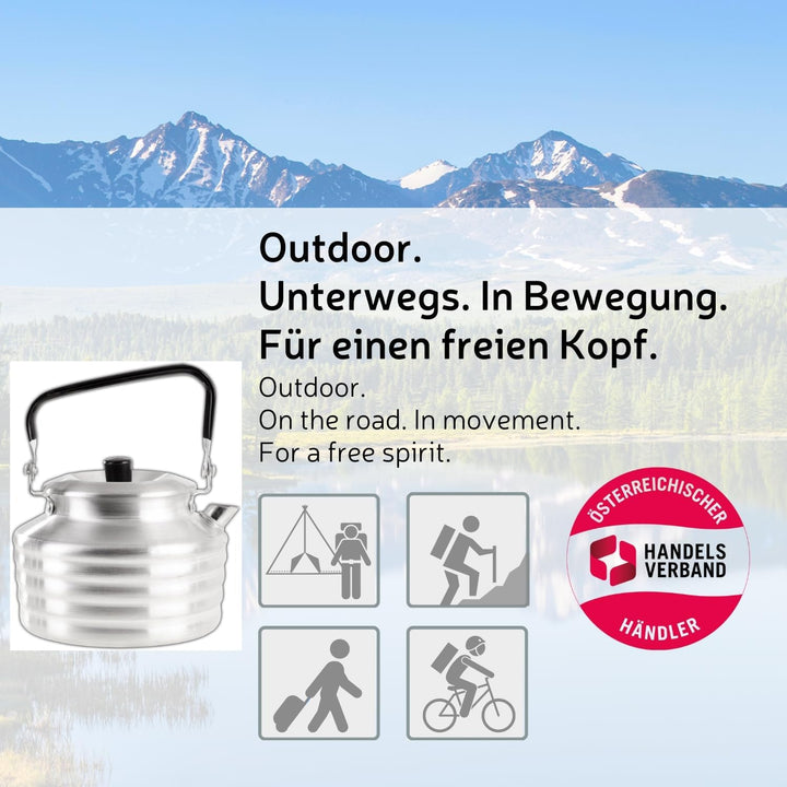 Black Crevice Camping-Kochset I Camping-Kochgeschirr aus Aluminium I Outdoor-Kochgeschirr-Set I 3 Ca