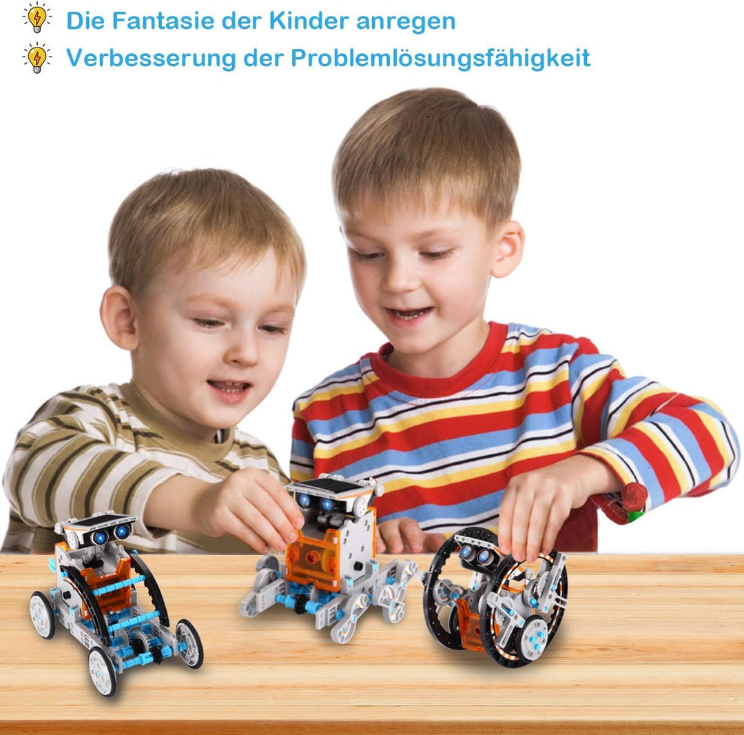 ACELIFE STEM Solar Roboter Kit, 12-in-1 DIY Bauspielzeug Angetrieben durch Solarenergie, Konstruktio