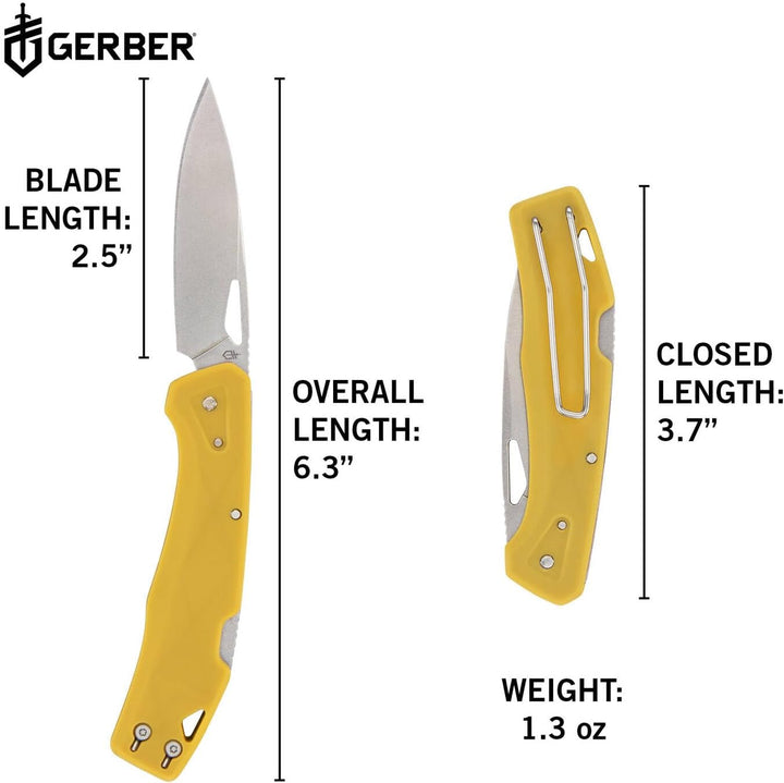 Gerber Taschenmesser mit Gürtelclip, LST, 440A Clip Poin-Edelstahlklinge, Griffschalen aus glasfaser