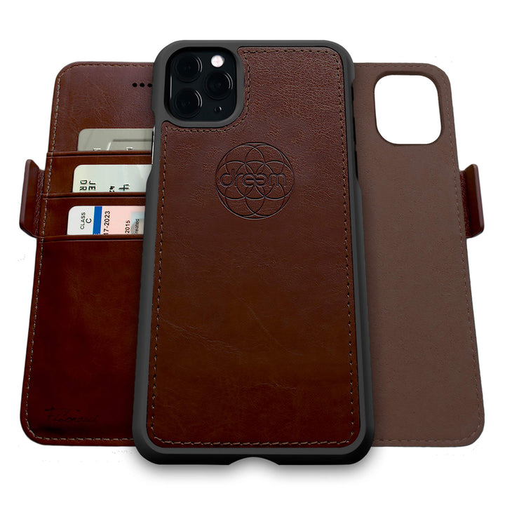Dreem Fibonacci 2in1 Handyhülle Flipcase für iPhone 11 Pro | Magnetisches iPhone Case | TPU Etui Led