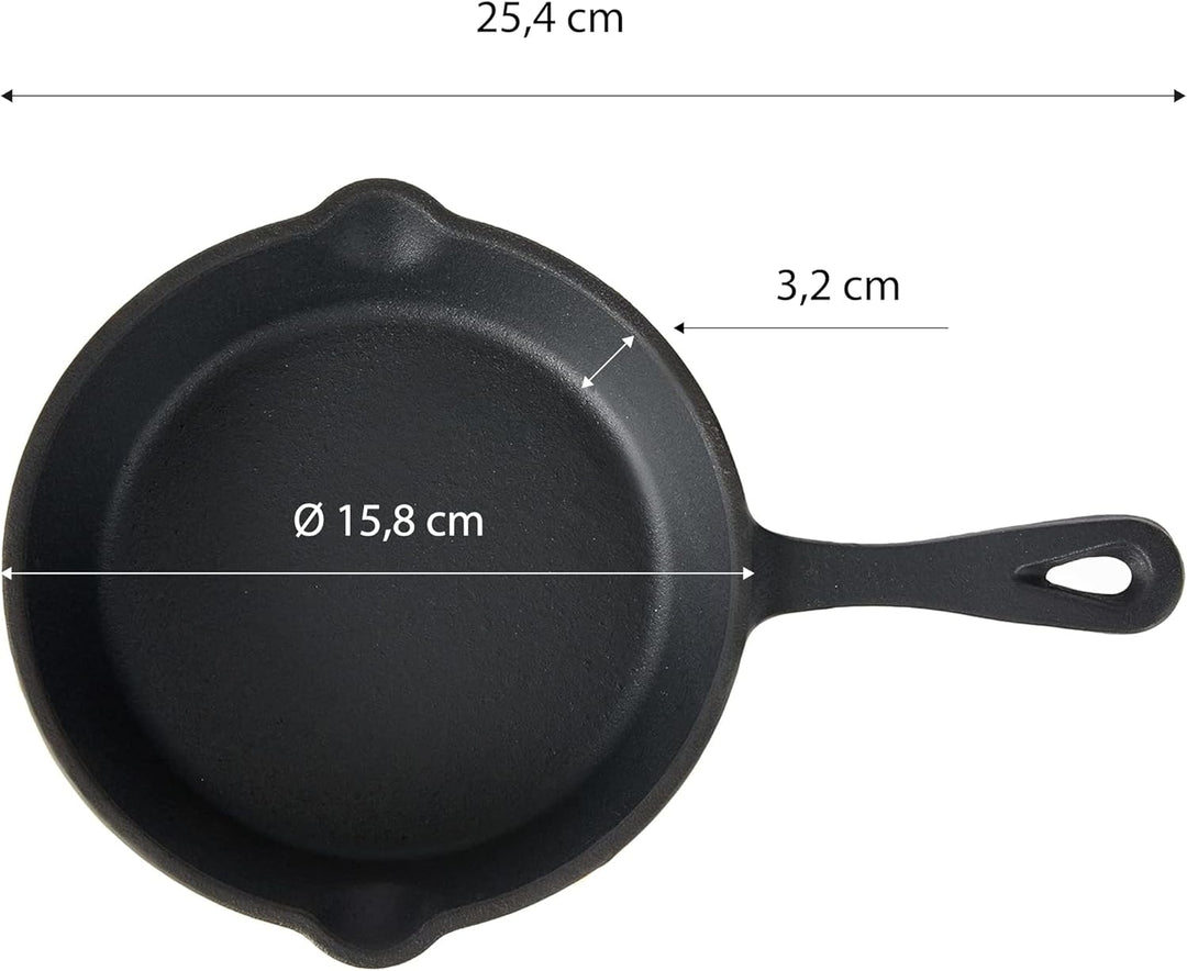 ECHTWERK Servierpfannen Set aus Gusseisen, Mini Pfännchen mit Servierbrett, Kleine Grillpfanne, Bere