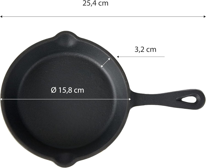 ECHTWERK Servierpfannen Set aus Gusseisen, Mini Pfännchen mit Servierbrett, Kleine Grillpfanne, Bere