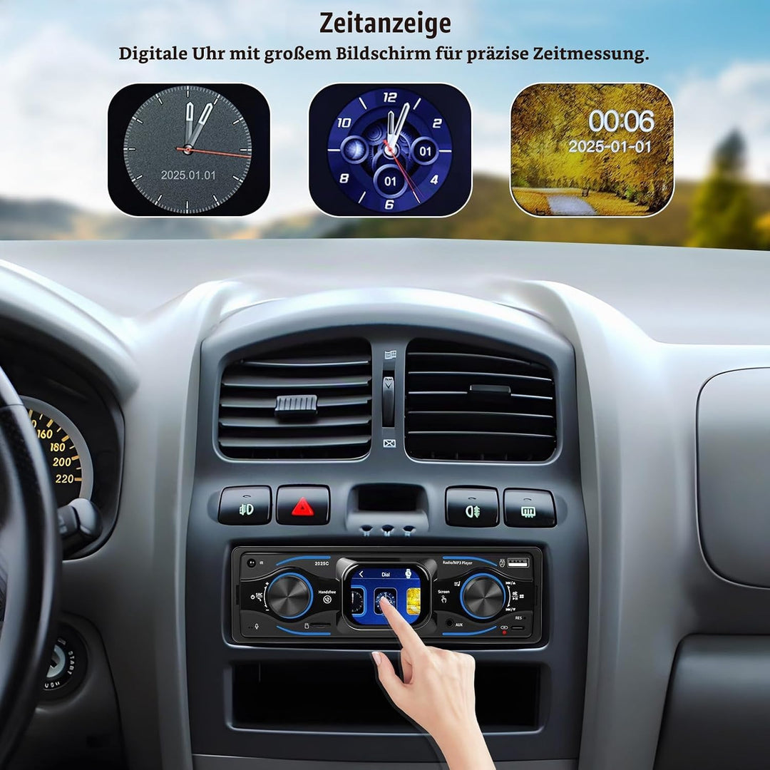 CAMECHO 1 Din 2.17 Zoll Smart Touch HD Bildschirm Auto Autoradio Bluetooth Handsfree Digital Media P