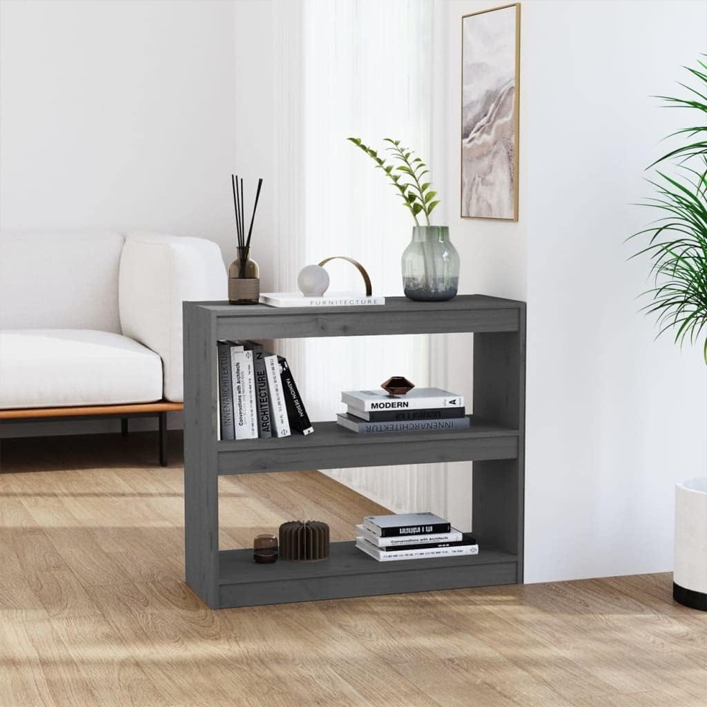 WIFESE Bücherregal Raumteiler 80x30x71,5 cm 2 Fächer Holzregal Standregal Bookshelf Aufbewahrungsreg
