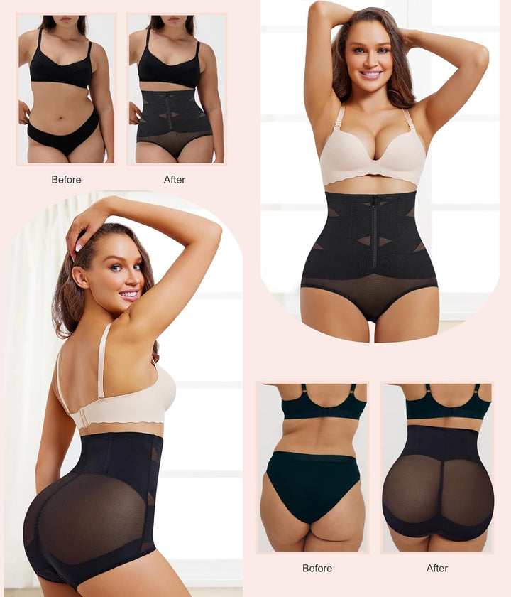 KUMAYES Damen Shapewear Bauchweg Unterhose Hoher Taille Nahtlose Miederhose Unterwäsche Bauchkontrol
