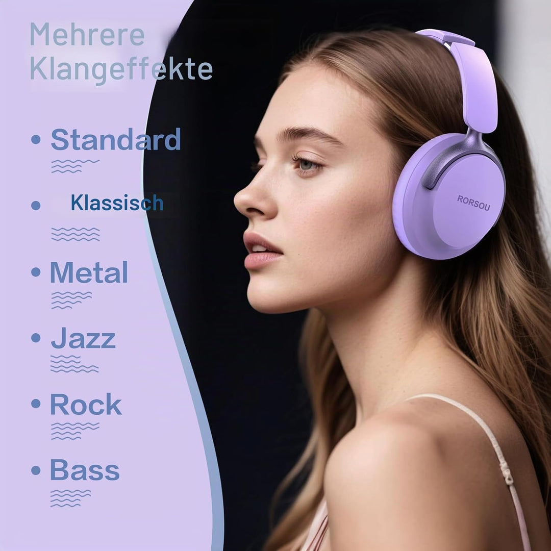 B8 Over-Ear Bluetooth Kopfhörer, 6 EQ Musik Modi, 50 stündige Laufzeit, Deep Bass Wireless Kopfhörer