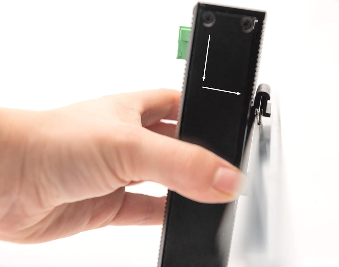 DIGITUS Flat Netzwerk-Switch - 5-Port Gigabit Ethernet - DIN-Rail Montage - Klemmleiste - Lüfterlos