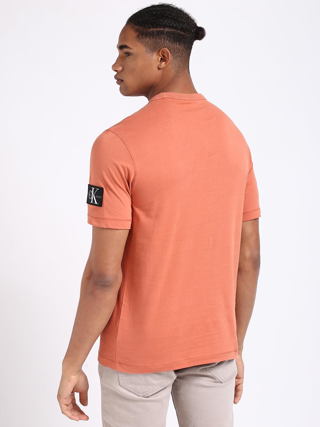 Calvin Klein Herren T-Shirt Kurzarm Badge Regular Tee Rundhalsausschnitt XXS Aragon, XXS Aragon
