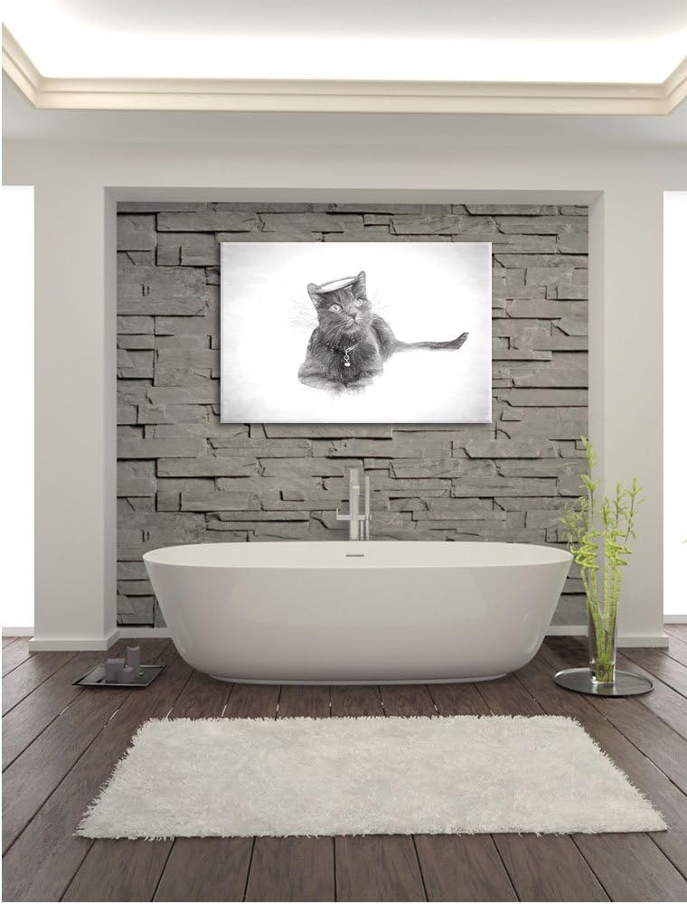 Pixxprint Katzen-Engel im Himmel als Leinwandbild/Grösse: 100x70 / Wandbild/Kunstdruck/fertig bespan