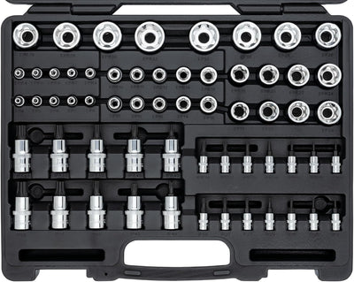 ViGOR T+ Steckschlüsseleinsatz Satz V7920N, 60 Werkzeuge, 1/4", 3/8", 1/2" Vierkant, E+ Profil, T+ P