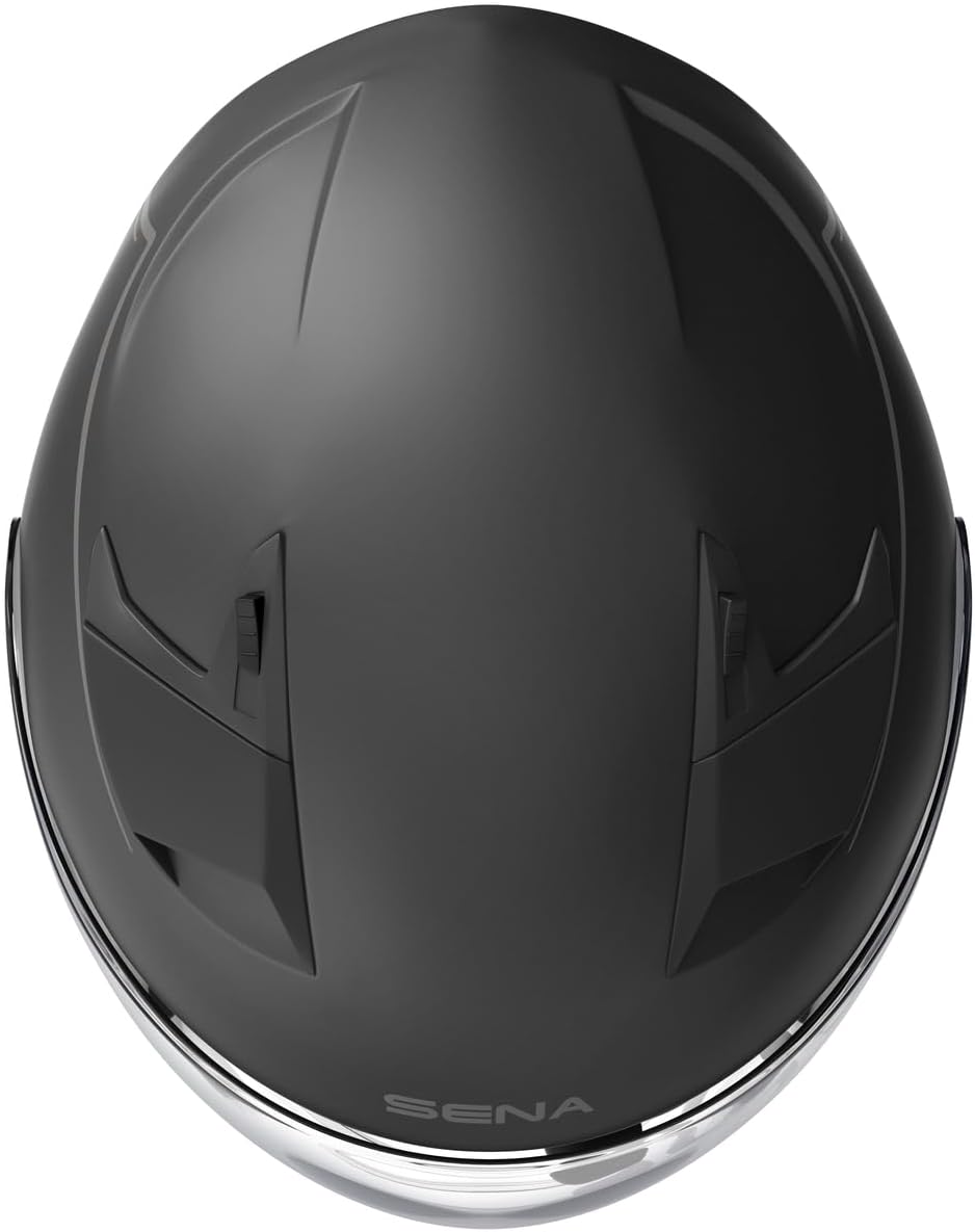 Sena Outstar S Smart Jethelm mit integrierter Bluetooth Intercom &amp; Smartphone Konnektivität (Schwarz