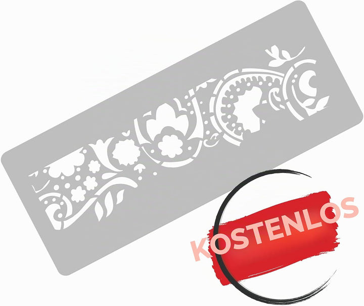 NAKLEO Wiederverwendbare Kunststoff-Schablonen - 59x95cm - Blumen Paisley Türkisch Orientalisch - Gr