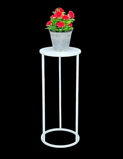 DanDiBo Blumenhocker Metall Weiss Rund Blumenständer Beistelltisch 96483 Blumensäule Modern Pflanzen