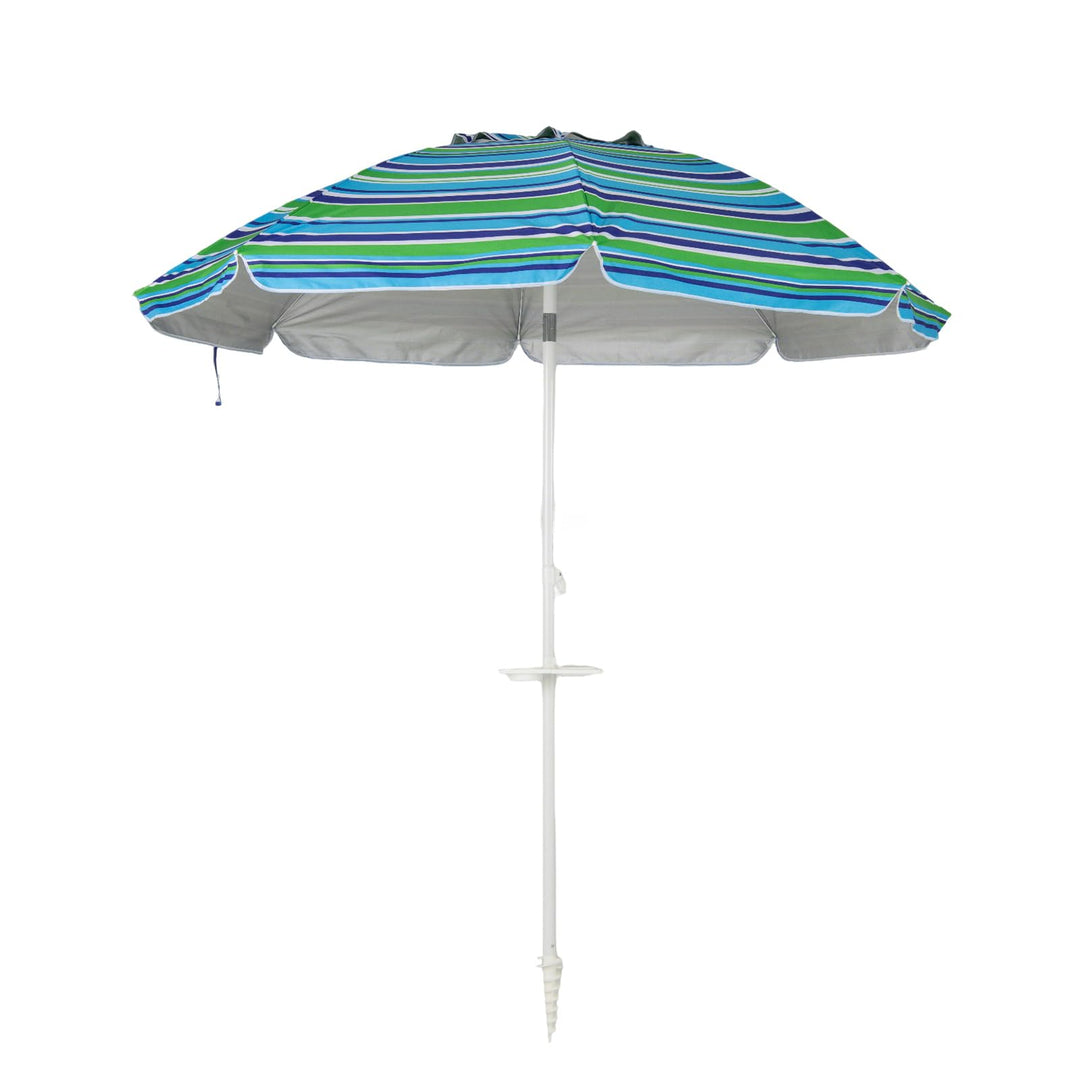 GOPLUS Strandschirm, Sonnenschirm um 30° knickbar, Gartenschirm UV 50+, Tischschirm mit Bodenhülse,
