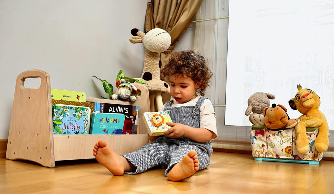 Montessori Bücherregal Medium | Bücherregal zur Aufbewahrung von Kindern | Leicht zugängliches Büche