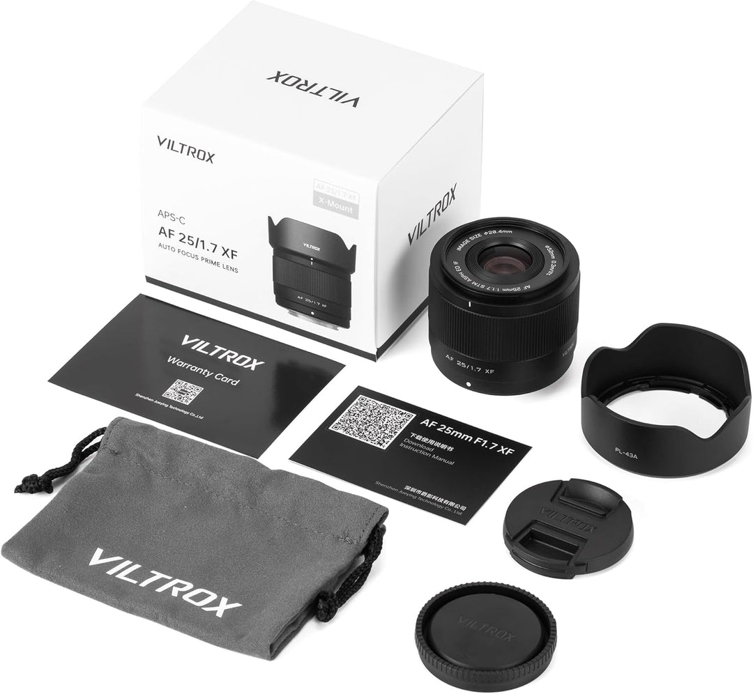 VILTROX 25mm f1.7 Fuji, Autofokus 25mm f1.7 XF Mount Objektiv für Fuji X-Mount Kamera X-T4 X-T10 X-T