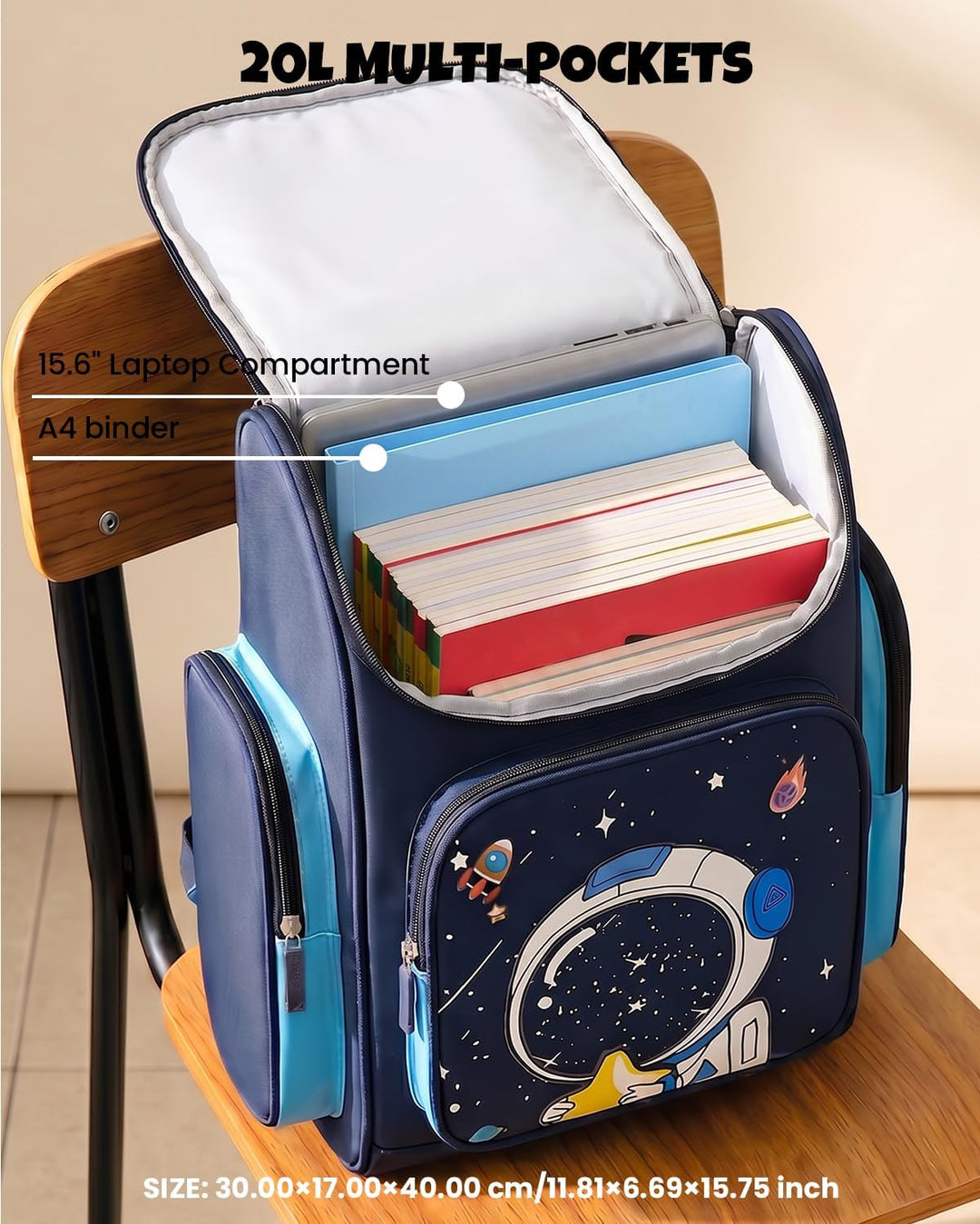 Amythe Schulrucksack Jungen 8-15 Jahre, Wasserdichte Schultasche für 3.-10. Klasse, Kinder Schulranz