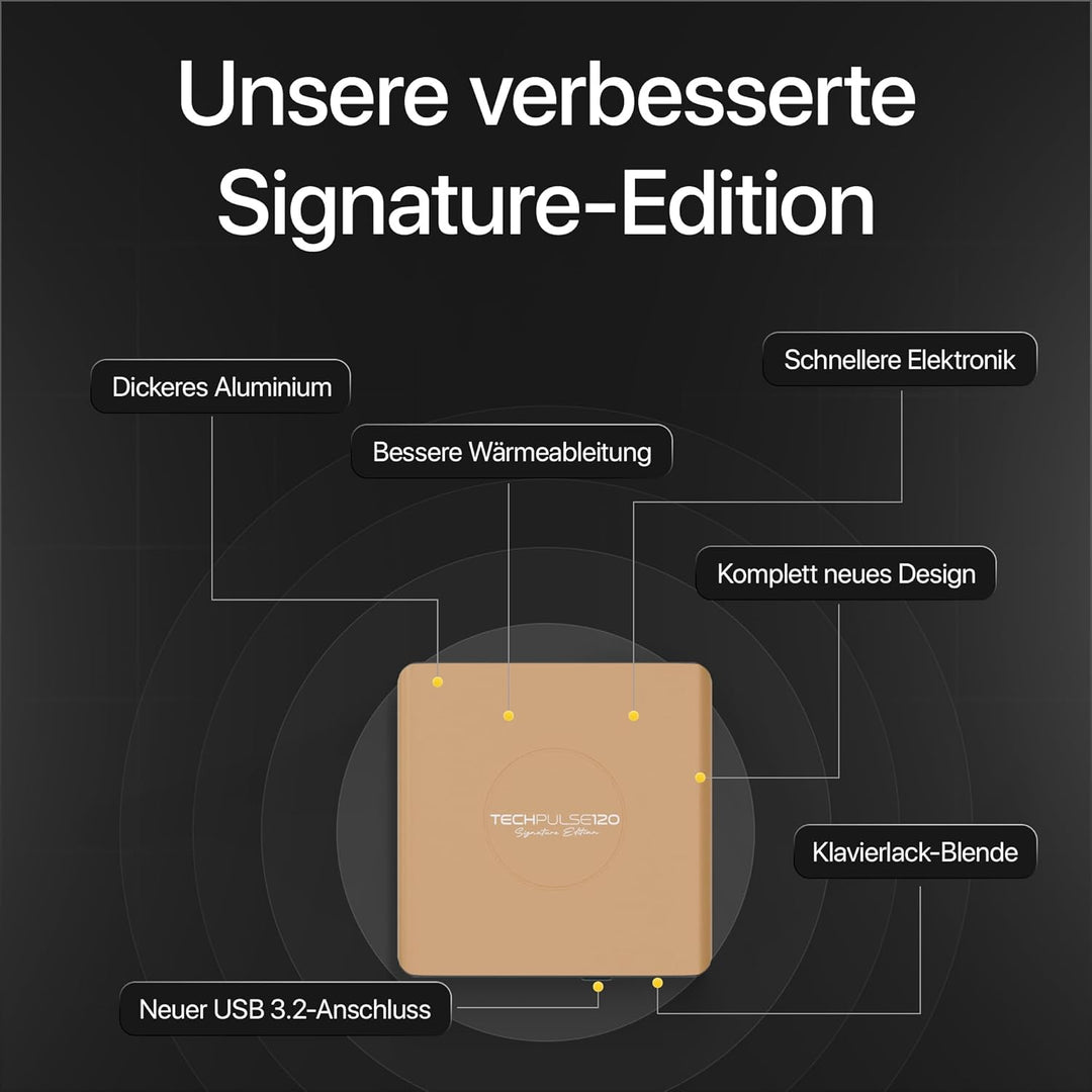 techPulse120 Externes UHD 4k 3D M-Disc BDXL USB 3.0 USB-C Laufwerk Blu-ray Brenner Burner Superdrive