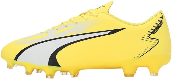 PUMA Herren Ultra Play Fg/Ag Fussballschuh 44.5 EU Gelb Schwarz Yellow Blaze Puma White Puma Black,