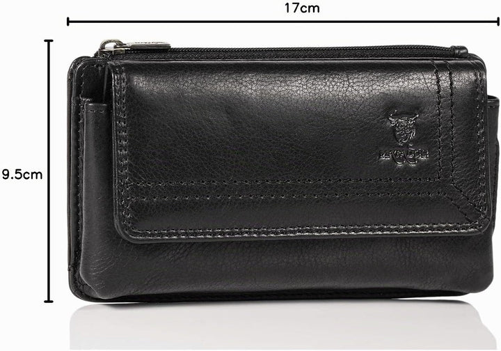 MATADOR Echt Leder Universal Handy-Tasche Holster Gürteltasche Magnetverschluss Quer für Handys bis