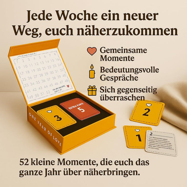 Wöchentliche Ideen für Paarzeit – Lustiges & Romantisches Geschenk zum Jahrestag, Hochzeitstag & Val