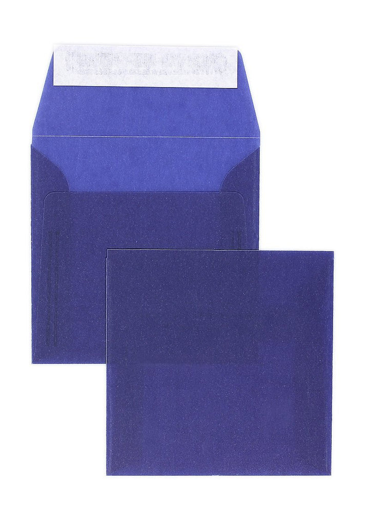 Farbige Transparent-Hüllen | Premium | 220 x 220 mm Blau (100 Stück) mit Abziehstreifen | Briefhülle