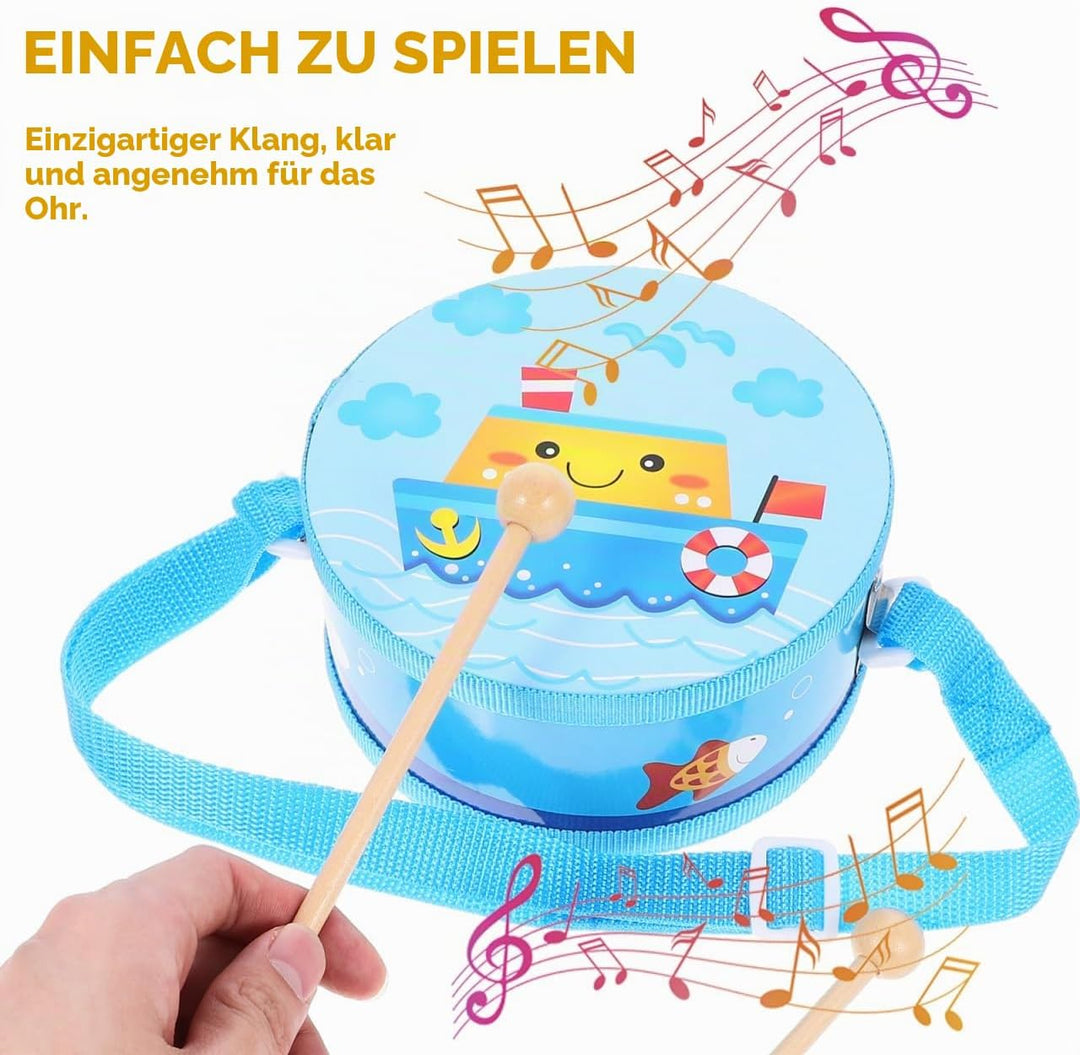 TOYANDONA Kinder Trommel Set Holz Trommel Spielzeug Mit Drumsticks Instrument Musical Spielzeug Lehr