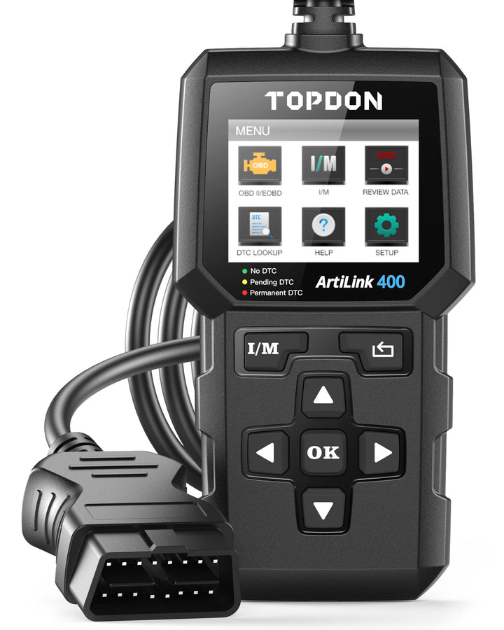 TOPDON AL400 OBD2 Diagnosegerät, 10 OBD2 Modi, One Touch I/M Bereitschaftstaste, lebenslange Updates