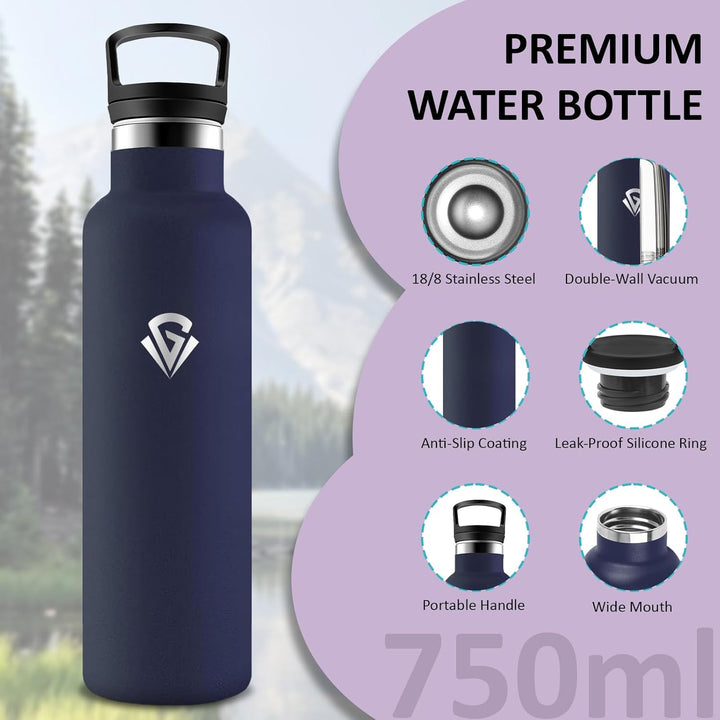 Thermosflasche- 750ml- Trinkflasche Edelstahl- Trinkflasche Sport- Wasserflasche Doppelwandig- Wasse